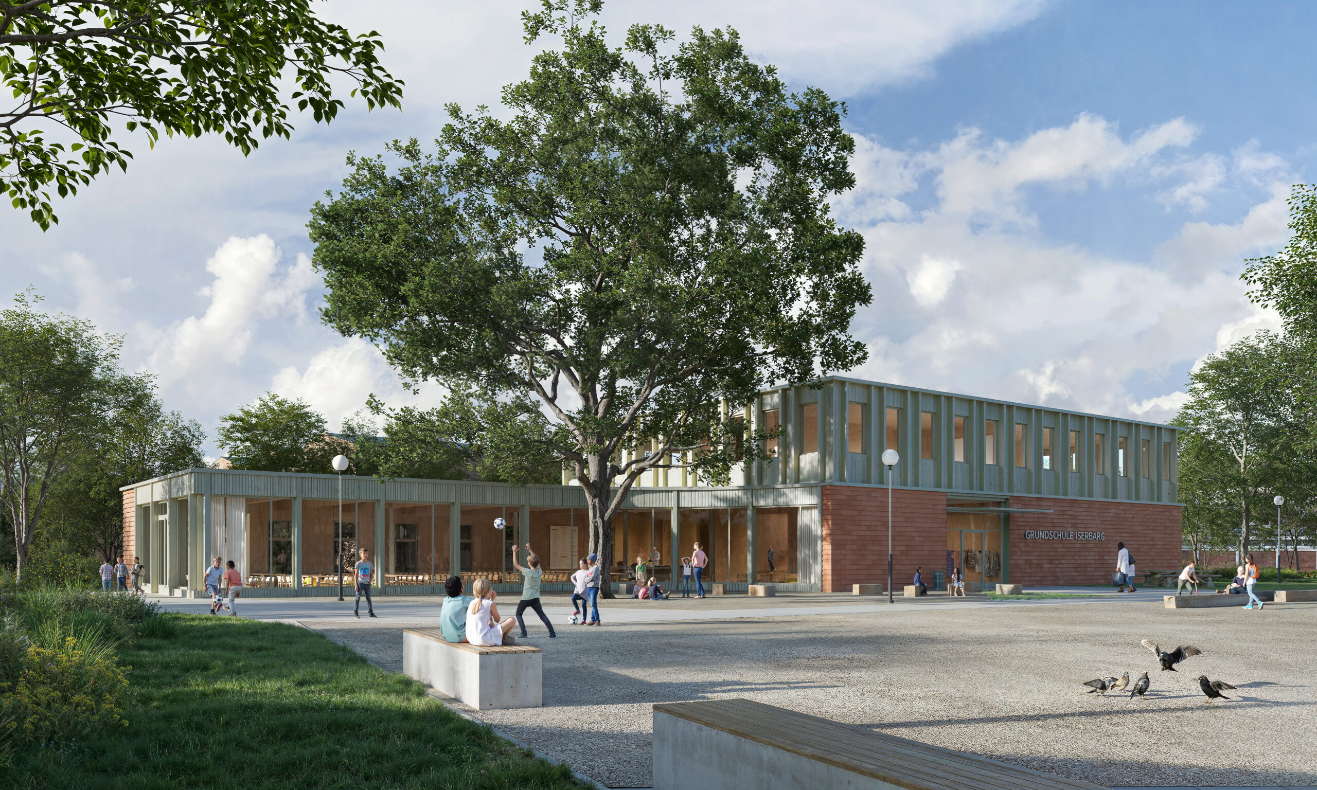 HUPE FLATAU PARTNER Schulbau Hamburg Grundschule Iserbarg Holz-Hybrid